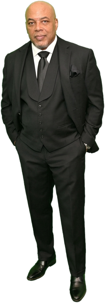 Roderick Coleman — full-length portrait in a black three-piece suit
